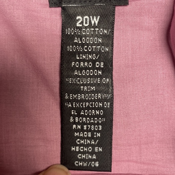 Work to Weekend Woman Mauve 100% Cotton and Cotton Lining Camisole Size 20W - Picture 7 of 10
